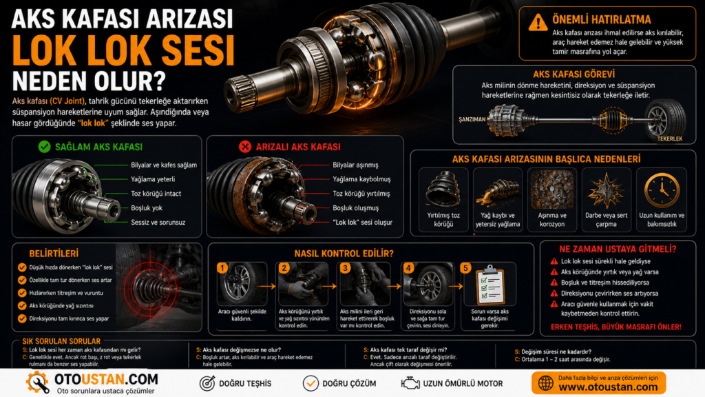aks kafası arızası lok lok sesi neden olur cv joint arızası belirtileri ve çözümleri